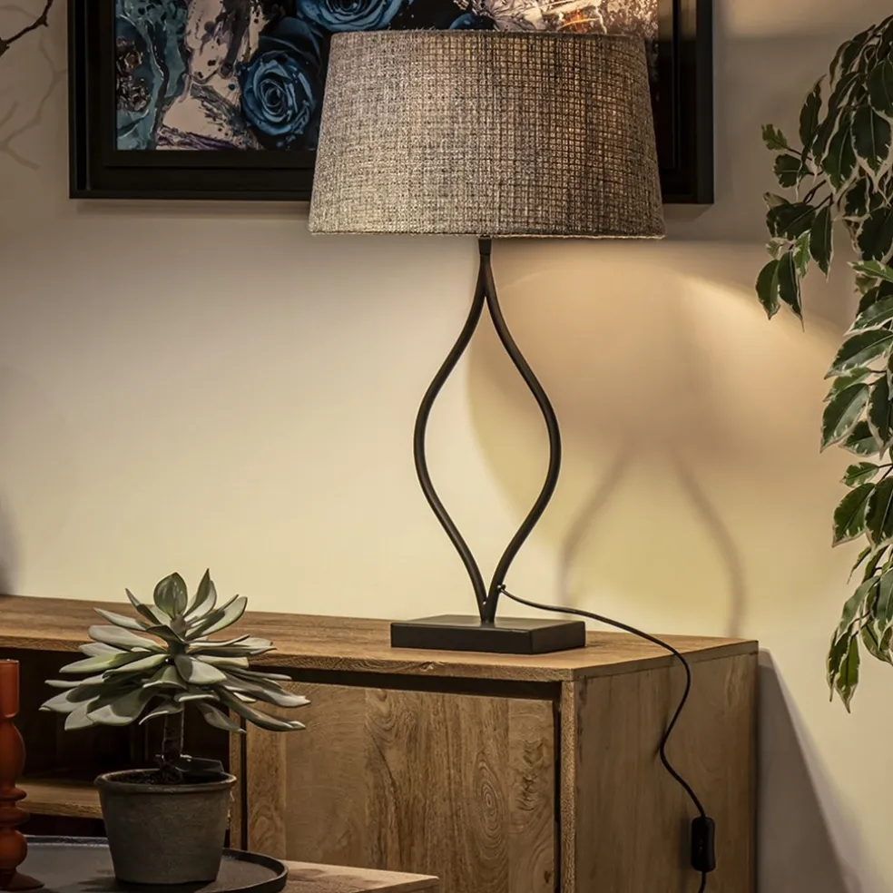 Light and Living lampvoet Okno mat zwart