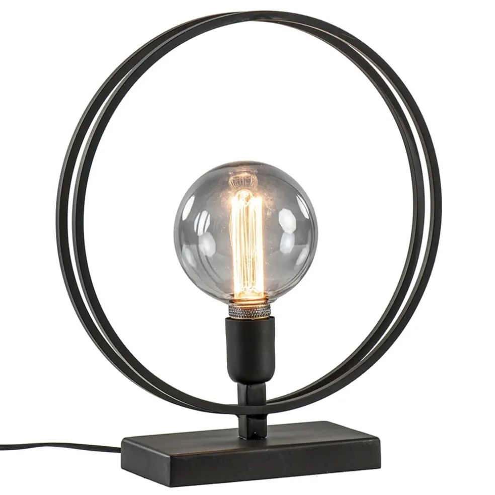 Light and Living tafellamp Rudra mat zwart