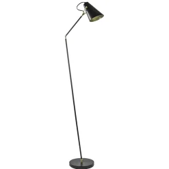 Light and Living vloerlamp Barre zwart met goud verstelbaar