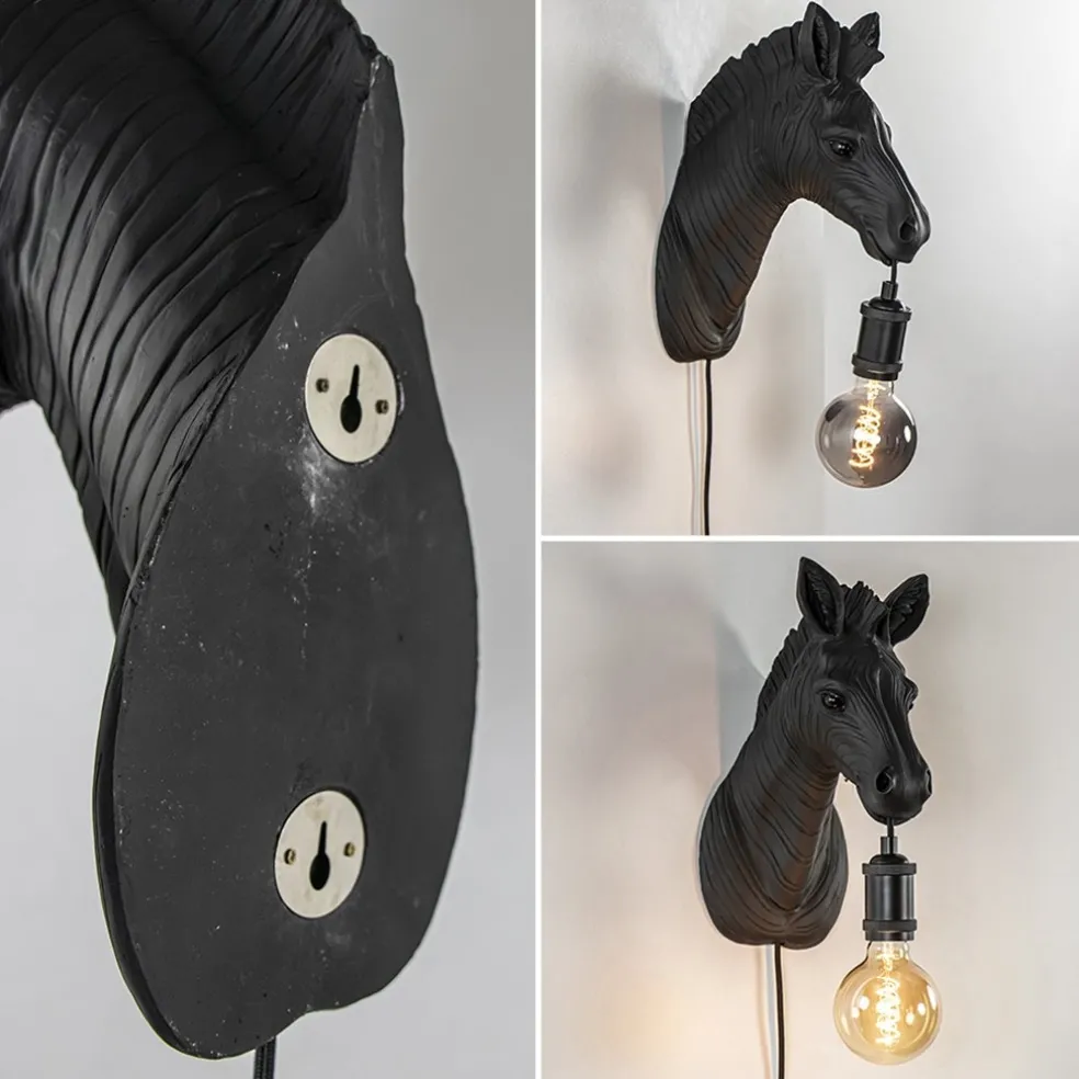 Light and Living wandlamp Zebra mat zwart