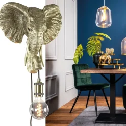 Light and Living wandlamp Elephant licht goud