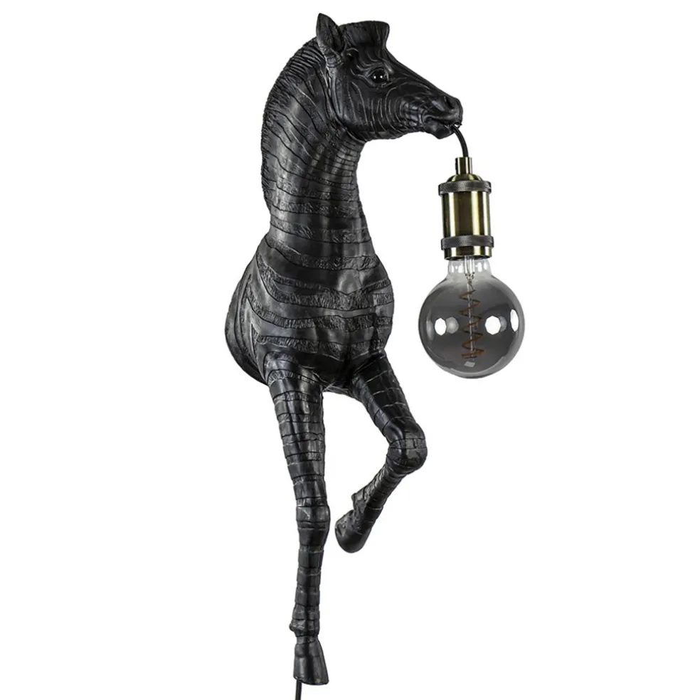 Light and Living wandlamp Zebra mat zwart