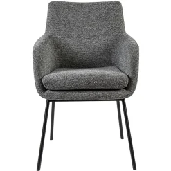Luxe armstoel gemeleerde stof met zwarte poot