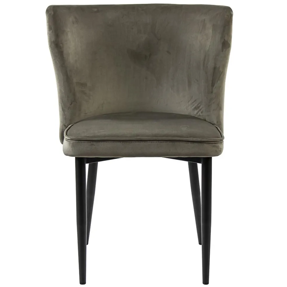 Luxe eetkamerstoel taupe met zwarte poot