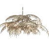 Luxe eettafelhanglamp palm oud zilver