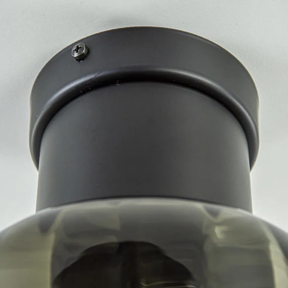 Luxe plafondlamp met zwart glas