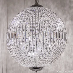 Luxe ronde hanglamp kristal met chroom