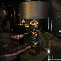Luxe tafellamp bol brons exclusief kap