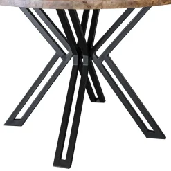 Mango houten eettafel rond met zwarte poot 130 cm