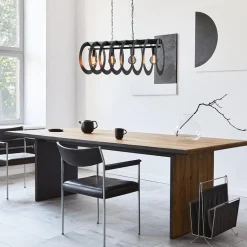 Mat zwart metalen hanglamp Rings