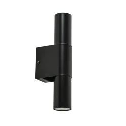 Mat zwarte cilinder wandlamp up+down