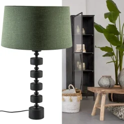 Mat zwarte lampvoet Gody exclusief kap