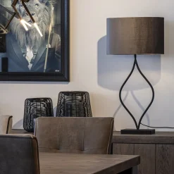Mat zwarte lampvoet Okno exclusief kap
