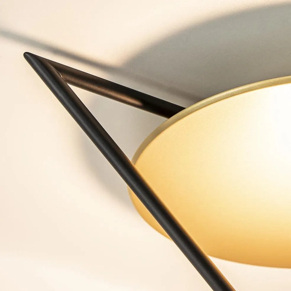 Mat zwarte LED plafondlamp met goud