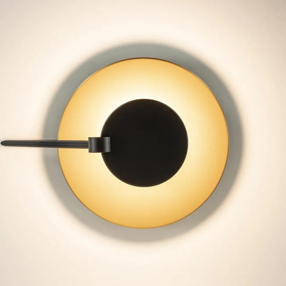 Mat zwarte LED plafondlamp met goud