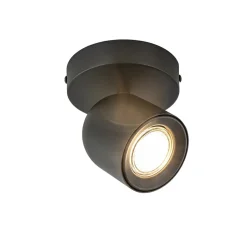 Mat zwarte opbouwspot 1-lichts verstelbaar