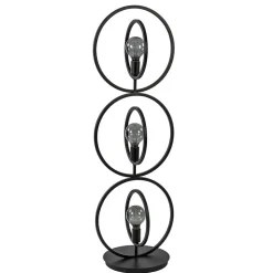 Mat zwarte vloerlamp rings