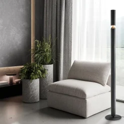 Mat zwarte vloerlamp up+down