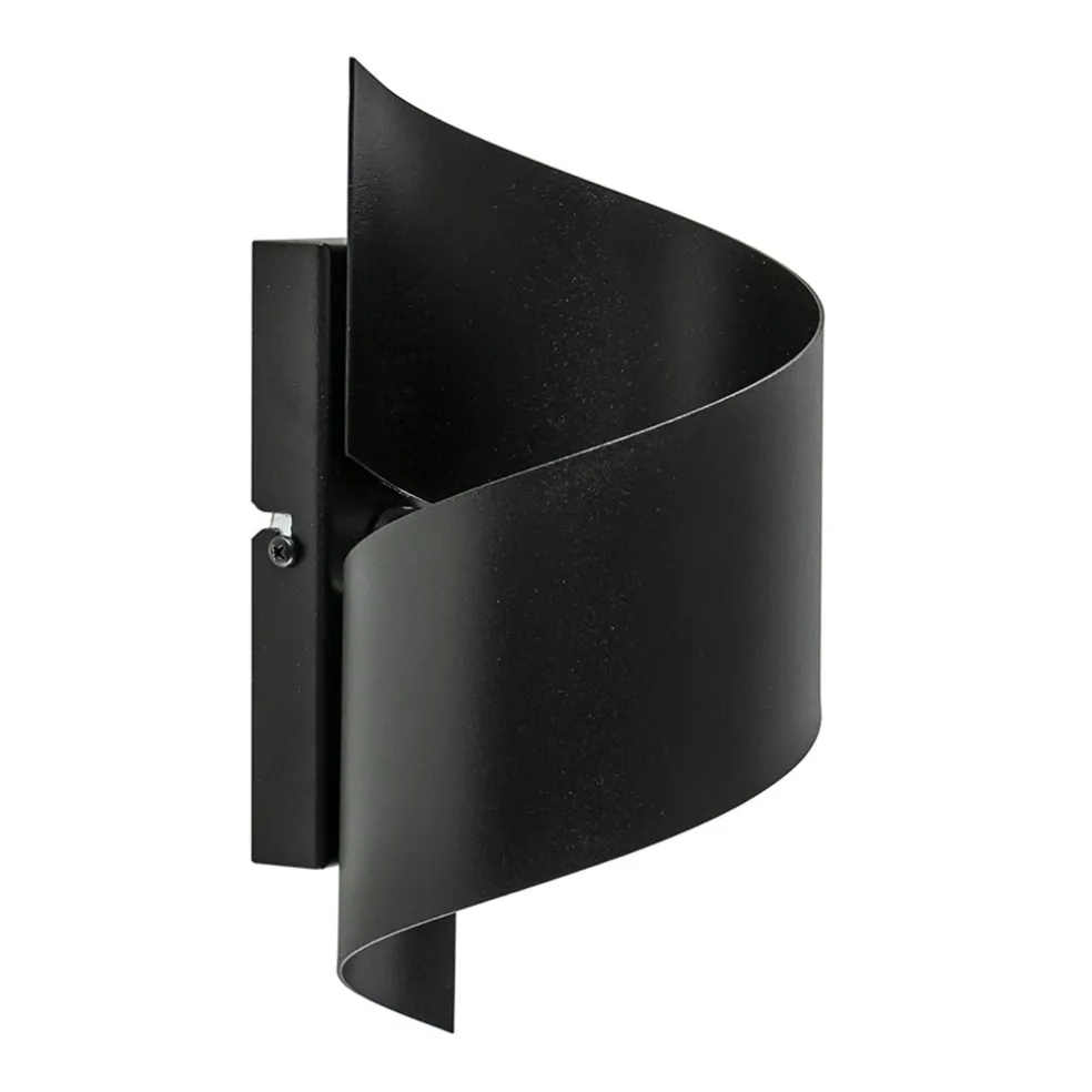 Mat zwarte wandlamp krul G9