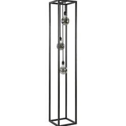 Metalen design vloerlamp zwart frame rechthoek