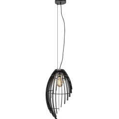 Metalen hanglamp mat zwart metaal