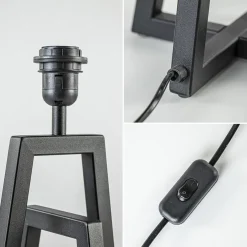 Metalen lampvoet mat zwart exclusief kap