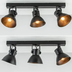 Metalen 3-lichts plafondlamp ELiano mat zwart