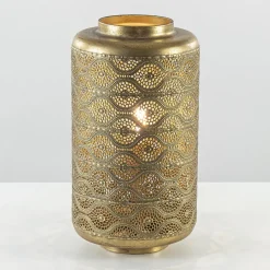 Metalen tafellamp lantaarn goud Oriental