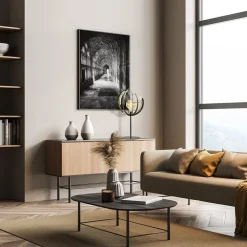 Metalen tafellamp Terra met oud messing afwerking