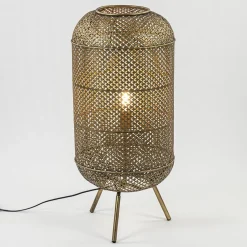 Metalen vloerlamp Oosterse lantaarn goud