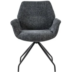 Moderne armstoel donker grijs draaibaar met return-system