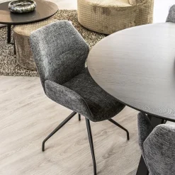 Moderne armstoel donker grijs draaibaar met return-system