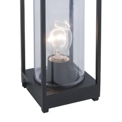 Moderne buitenlamp tafel zwart aluminium met helder glas