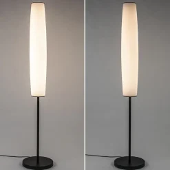 Moderne design vloerlamp zwart met opaal glas dim to warm