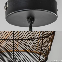 Moderne draad hanglamp Meya zwart met goud