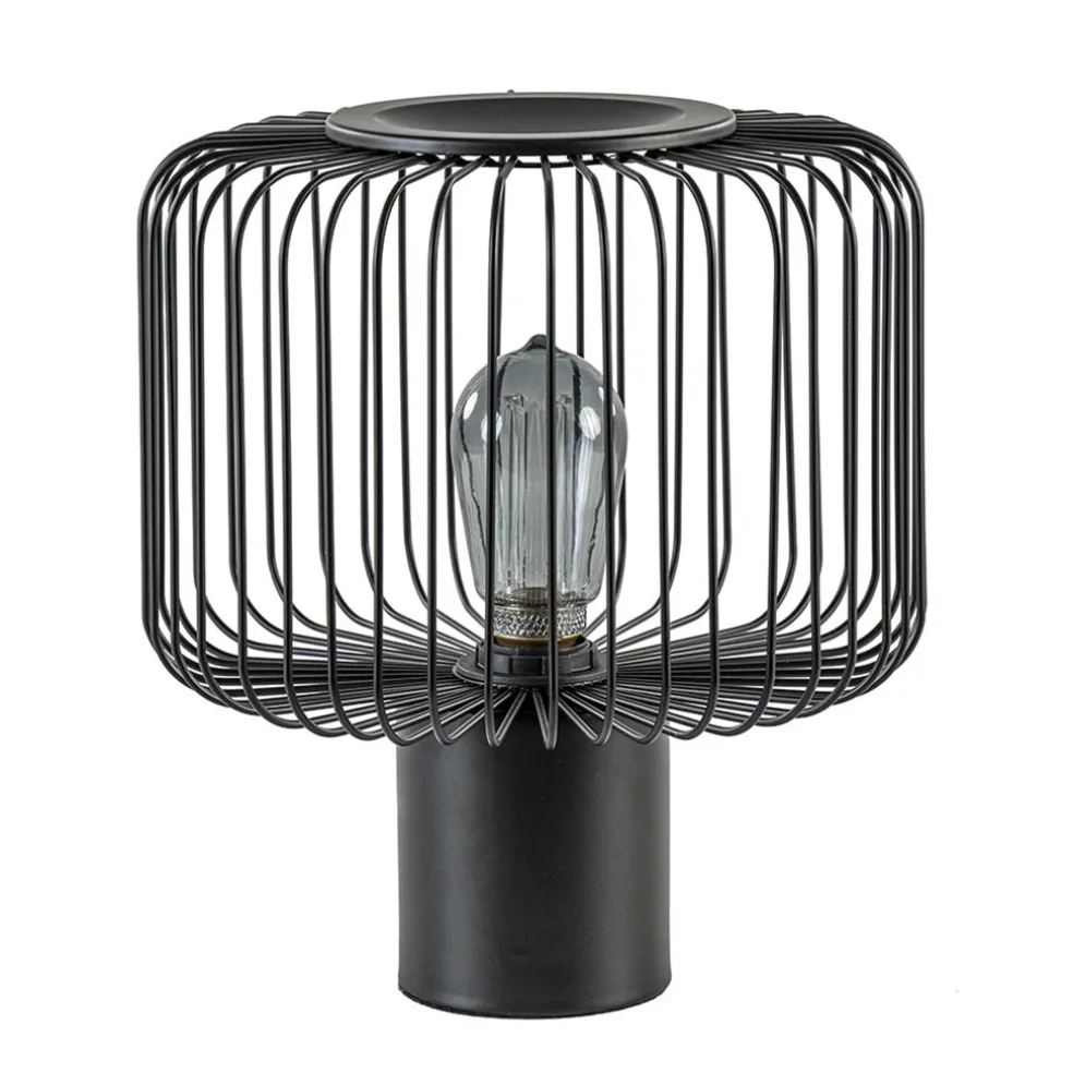 Moderne draad tafellamp mat zwart