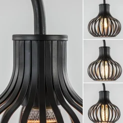 Moderne draad tafellamp onion mat zwart