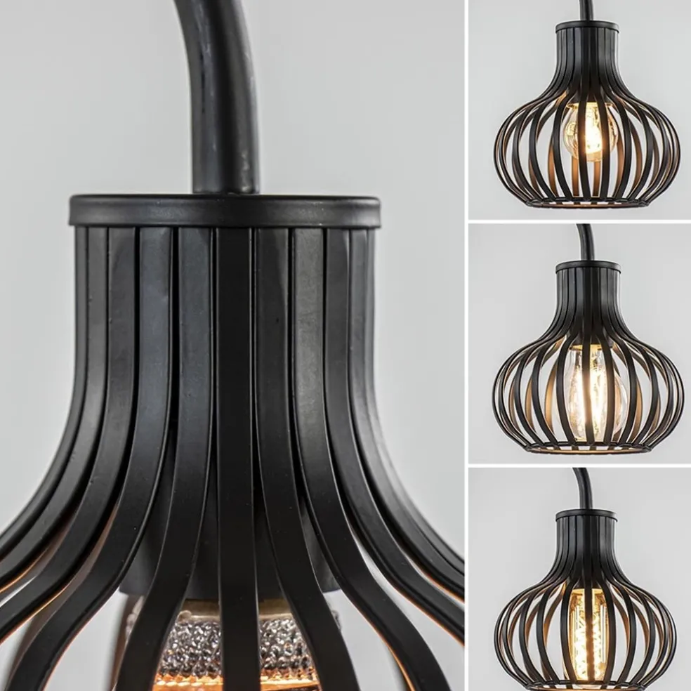 Moderne draad tafellamp onion mat zwart