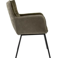 Moderne eetkamerstoel leder met stoffen zitting