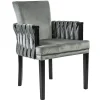 Moderne eetkamerstoel verlours grijs met zwart