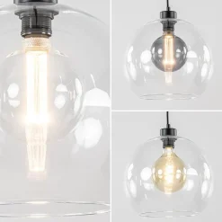 Moderne hanglamp met helder glas 30 cm