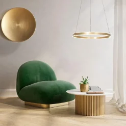 Moderne hanglamp ring goud met geïntegreerd LED