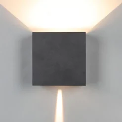 Moderne LED buitenlamp rechthoekig zwart IP65