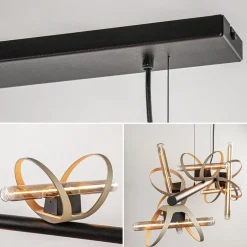 Moderne LED design hanglamp zwart met goud