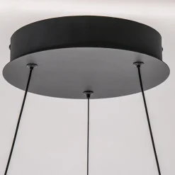 Moderne LED hanglamp zwarte ring 80 cm