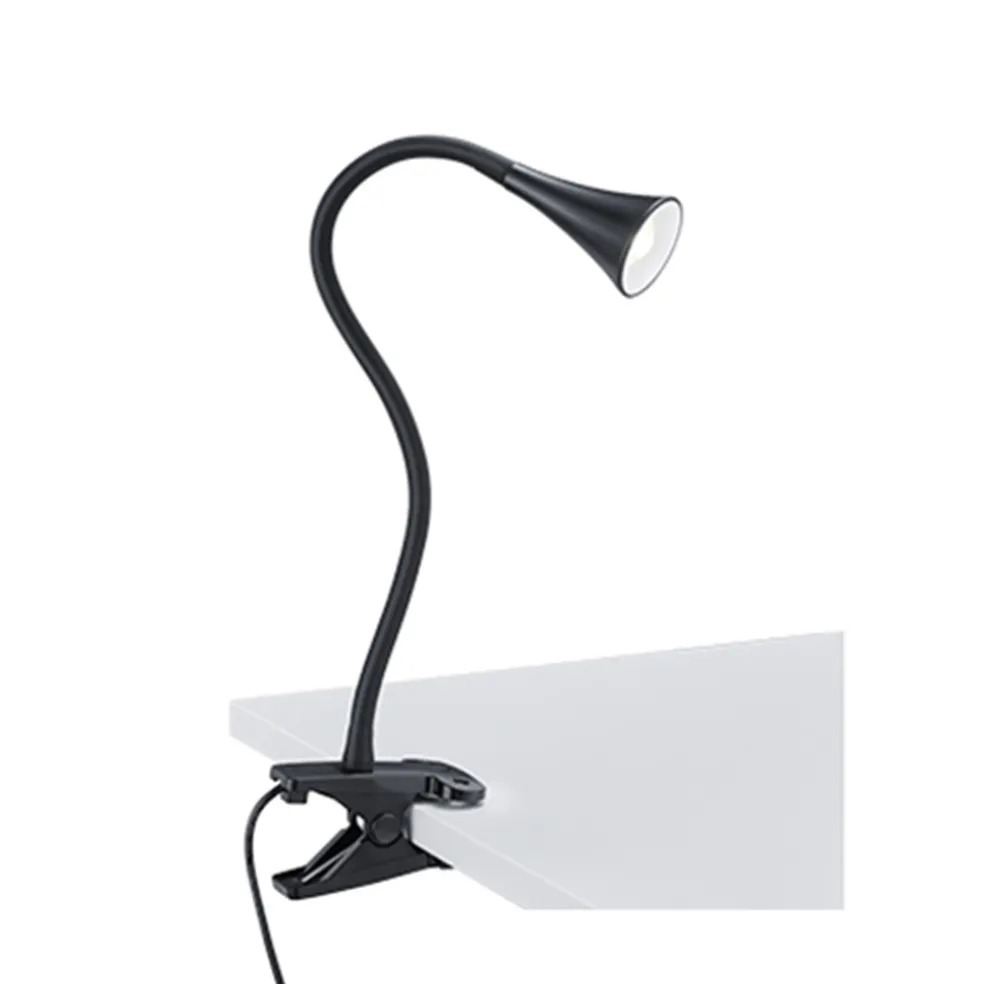 Moderne LED klemspot leeslamp zwart