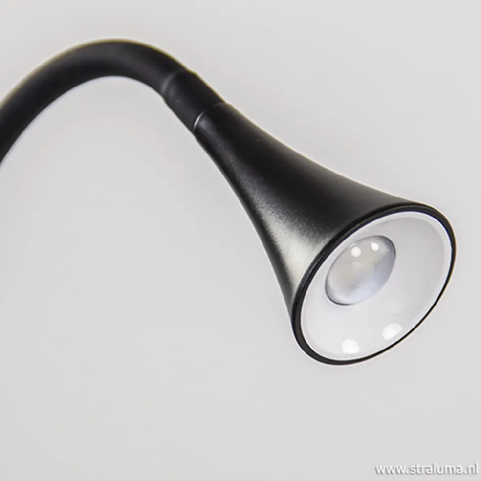 Moderne LED klemspot leeslamp zwart