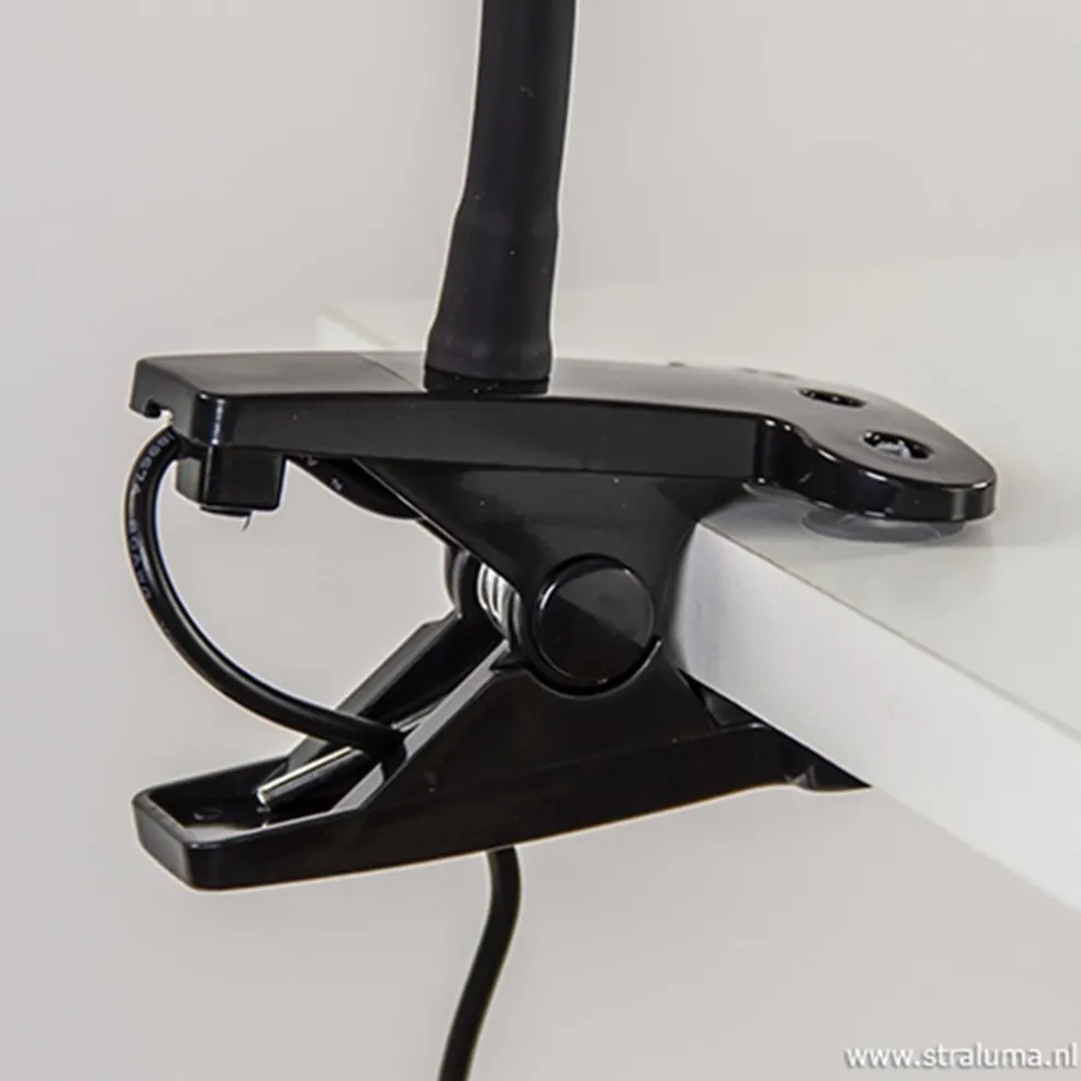 Moderne LED klemspot leeslamp zwart