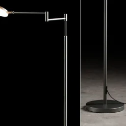 Moderne LED leeslamp vloerlamp antraciet