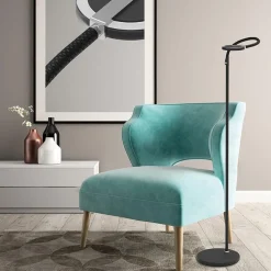 Moderne LED leeslamp zwart met smoke glas dimbaar